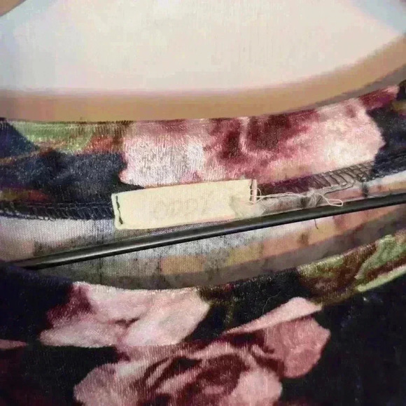 Oddy Women’s Velvet Floral Babydoll Oversized Fit Style Long Sleeve Size Small - Picture 4 of 9